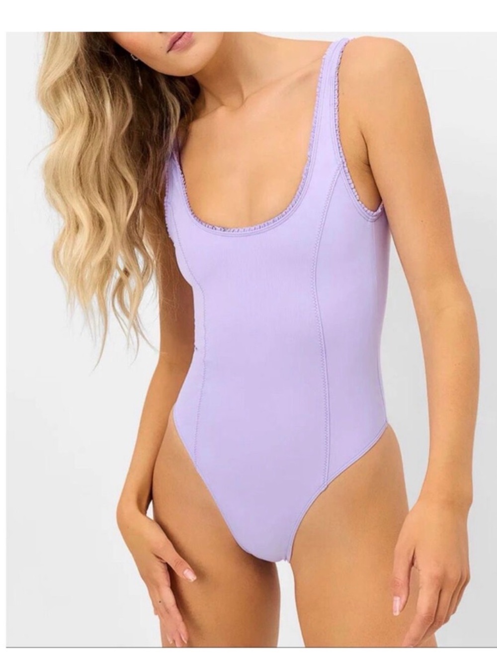 Frankie's Bikinis Lavender Scoop One-Piece Swimsuit